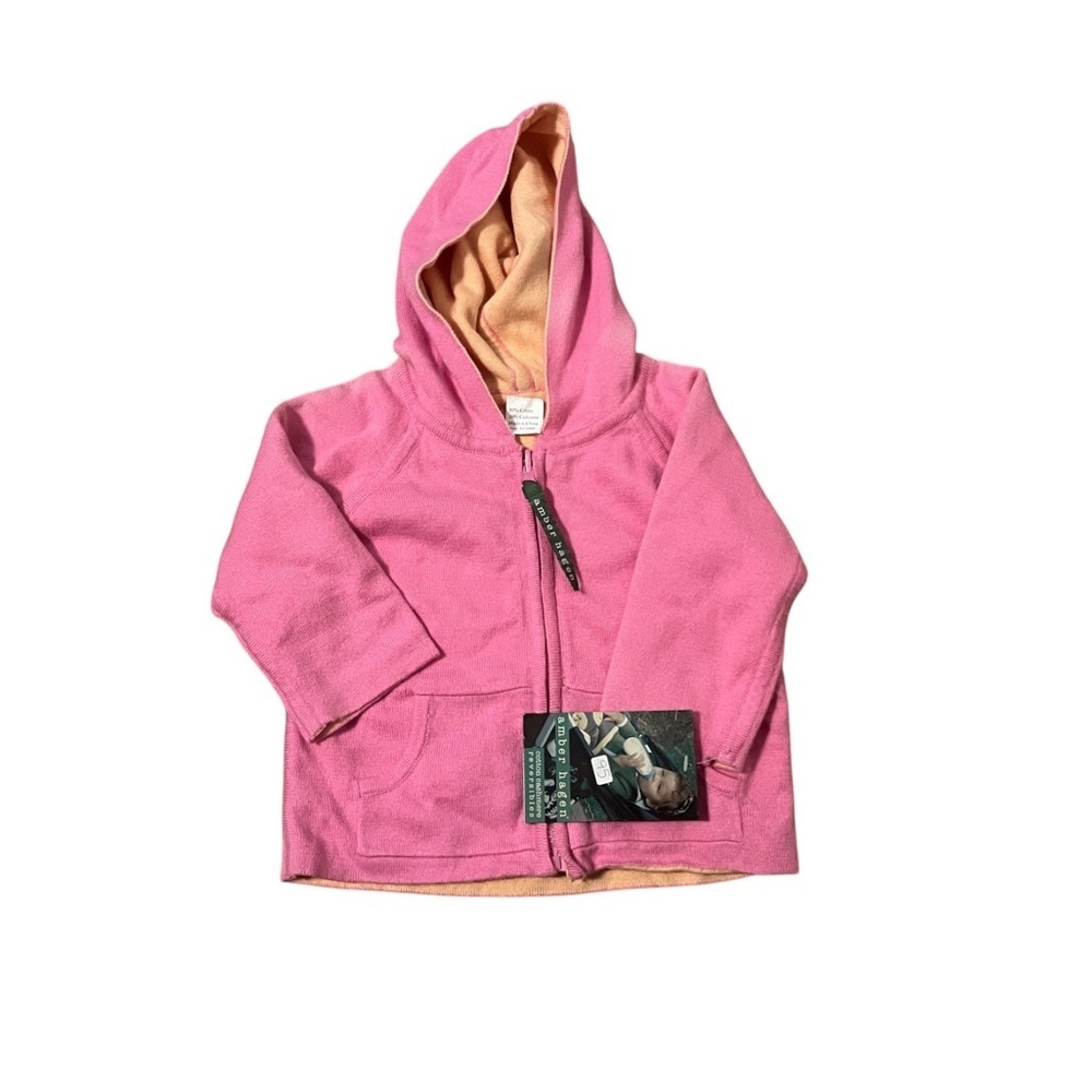 Amber Hagen cashmere cotton reversible hoodie butterfly